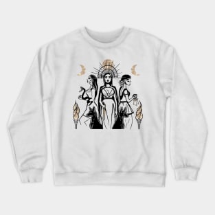 Hecate, Triple Moon Goddess, Goddess of Witchcraft and Magic Crewneck Sweatshirt